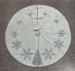 Designer <b>Beaded</b> Christmas Tree <b>Skirt</b> Made with Premium Quality Materials for a Beautiful Holiday Tree Centerpiece Display Decor - Product Image 1