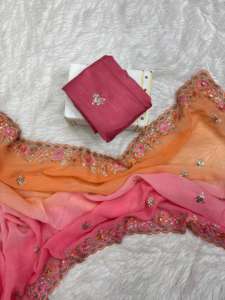 Suave secuencia crujiente bordado multihilo tradicional hermoso borde de corte de arco colección de Sari de seda de secado rápido para fiesta - Product Image 5