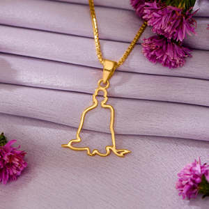 Pendentif religieux unisexe Swami Smarth en or jaune, style ethnique, cadeau - Product Image 1