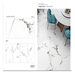 El mejor diseño 600x1200mm azulejo de piso de porcelana sinterizado brillante Villa de lujo sala de estar azulejos de mármol de cerámica para piso - Product Image 1