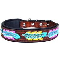 Collier pour chien en cuir véritable fait main, réglable, orné de bijoux, en acier inoxydable, durable, pour chiens de taille moyenne/grande, Pitbull