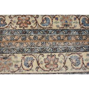 Alfombra de área grande turca Vintage clásica de 19x44 pies de gran tamaño Beige azul Material de lana de retazos con respaldo de látex para adolescentes - Product Image 5