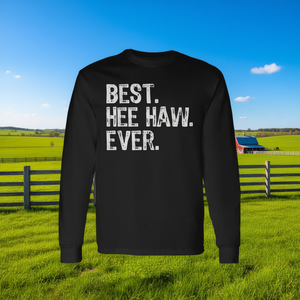 T-shirt à manches longues Best Cool Hee-Haw Ever, design promotionnel adapté aux familles - Product Image 3