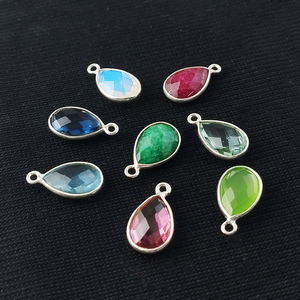 Abalorios de plata con piedras preciosas, 12x9mm, piedra natal en forma de pera, conjunto de bisel de plata de ley 925, colgante hecho a mano, abalorios de Plata de Ley 925 - Product Image 4