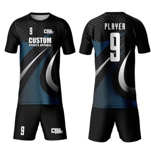Nuevo diseño elegante serigrafía uniforme de fútbol directo de fábrica al por mayor Puff impresión uniforme de fútbol de tela transpirable - Product Image 1