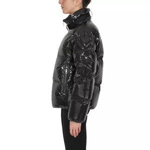 Chaqueta acolchada gruesa con cremallera completa para hombre, venta al por mayor, chaqueta acolchada brillante de invierno para exteriores Unisex personalizada - Product Image 3