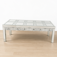 Table à manger longue moderne en verre avec miroir, 10-12 personnes, décorations florales gravées à la main, idéale pour événements, mariages, gâteaux et fêtes