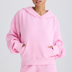 Sudaderas Extra Grandes Exclusivas 100% Algodón para Invierno, Estilo Urbano para Mujer, Impresión de Logotipo Personalizado, Tela de Felpa Teñida Lisa en Color Personalizado - Product Image 5