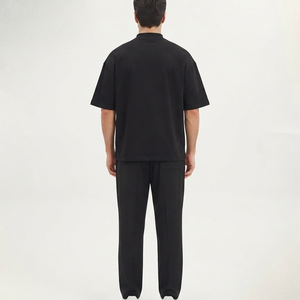 T-shirt personnalisé pour homme avec logo de marque, épais, de haute qualité, personnalisé, 100% coton, col rond, t-shirt noir pour homme - Product Image 5