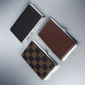 Étui à papier à rouler en cuir bicolore Accessoires Vintage Container Pocket Rolling Paper Case - Product Image 4