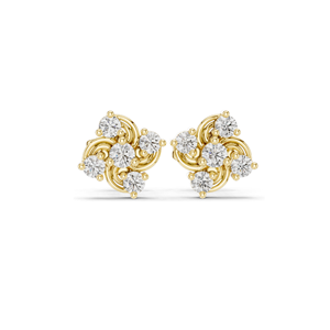 Pendientes de Diamantes Florales de Laboratorio de 0.33 CT, Diamantes VVS-VS EF CVD, Oro de 18KT, 14KT, 10KT y Plata 925, Oro Rosa, Amarillo, Blanco - Product Image 3