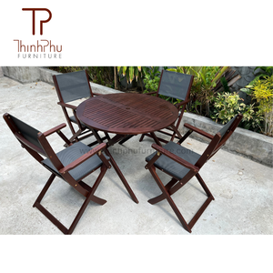 Ensemble de luxe salle à manger ronde pliante ensemble table et chaises en bois en tissu écologique pour salle à manger pour siège arrière meubles de restaurant - Product Image 5