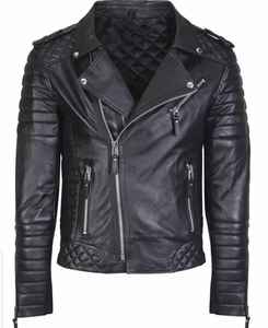 Veste en cuir de vache de style vintage 100% de haute qualité pour hommes, à col montant teint avec haut, fermeture à glissière de qualité supérieure, hiver - Product Image 1