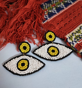 Pendientes colgantes con cuentas en forma de ojo clásico de alta calidad bordados a mano tamaño personalizado Unisex bodas fiestas aniversarios moda - Product Image 1