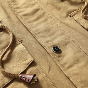 Chaqueta Bomber de invierno térmica para hombre, bordado de lona, con capucha frontal, a prueba de viento, resistente al agua, transpirable, Material suave diseñado - Product Image 4