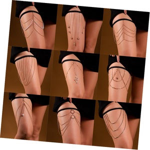 <span class=keywords><strong>Cadena</strong></span> <span class=keywords><strong>de</strong></span> cuerpo elástica chapada en oro <span class=keywords><strong>de</strong></span> varias capas, sexy, para verano, accesorios <span class=keywords><strong>de</strong></span> <span class=keywords><strong>cadena</strong></span> para <span class=keywords><strong>muslo</strong></span> y pierna para mujer y niña - Product Image 1