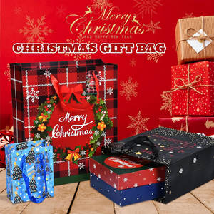 Bolsas de regalo de Navidad Tamaños surtidos, Navidad para regalos Bolsas de regalo de vacaciones de Navidad reutilizables Incluye bolsas de vino - Product Image 5