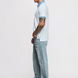 2024 nueva llegada de calidad Premium para hombres para Polos cuello vuelto de talla grande patrón sólido tela de lona bajo MOQ para la venta - Product Image 5