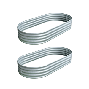 Jardinera Elevada Ovalada Grande para Exteriores, Caja de Metal Galvanizado para Cultivo de Vegetales, Modelo GB016 - Product Image 1