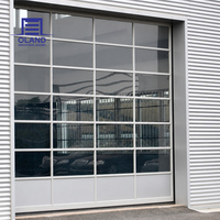 Puerta seccional automática de garaje de aluminio y vidrio con paneles aislados, para villas y proyectos residenciales
