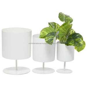 Support de plante en métal blanc pour décoration de la maison fait à la main support de pot de plante en métal intérieur extérieur - Product Image 1