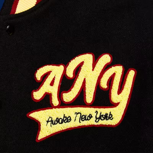 แจ็กเก็ตบอมเบอร์เสื้อหนาวงานตามสั่งเสื้อแจ็คเก็ตขนสัตว์แขนหนังปักลายสไตล์ฮิปฮอปแจ็กเก็ต - Product Image 4