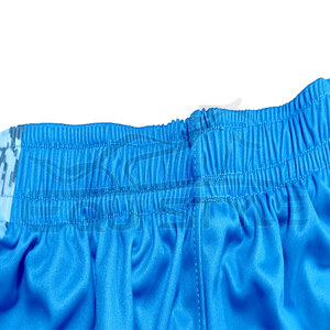 Ensemble maillot et short de football bleu ciel avec panneau imprimé camouflage, tenue d'équipe personnalisée, fabricant et fournisseur OEM, ensemble uniforme de football à col rond - Product Image 3