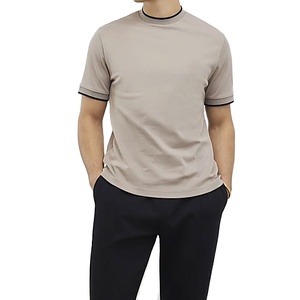 Ropa Casual Vintage, Camiseta de Algodón 100% Jersey de Alta Calidad, Cuello Redondo, Mangas y Cuello con Ribetes, Secado Rápido, Ropa para Hombre en Oferta - Product Image 2