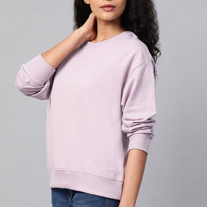 <b>Hot</b> Design Winter Casual Comfortable High Quality Women Solid Streetwear Sweatshirt OEM Serviced Breathable Cotton Front - Product Image 2