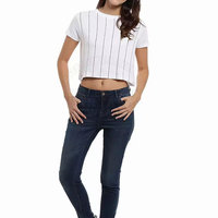 Conjunto de Ropa de Verano para Mujer, Top Corto de Moda, Cuello Redondo, Manga Corta, Top Corto para Mujer 2026