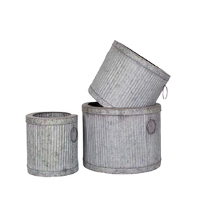 Metal Galvanized <b>Storage</b> <b>Container</b> Set of 3 White Color With Diamond Knob <b>Kitchen</b> <b>Storage</b> Organization <b>Container</b> and Boxes - Product Image 3