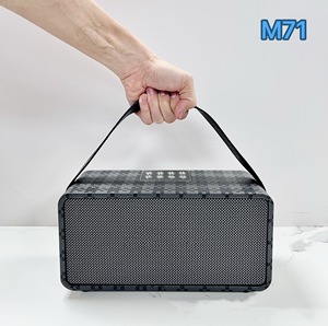 Mini haut-parleur karaoké M71 avec 2 microphones, pour extérieur, mariage, camping, situations d'urgence, basses puissantes, enceinte robuste, système de vente en gros - Product Image 5