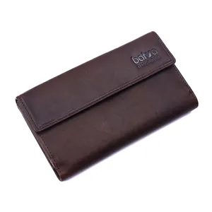 Damen Echt leder RFID Blocking Wallets Langer Reiß verschluss Verschluss Benutzer definiertes Logo Indien Polyester Futter Direkte Fabrik beschaffung - Product Image 1