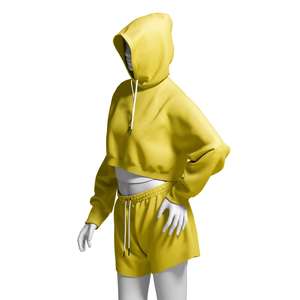 Conjunto de Sudadera Corta Holgada con Cremallera y Pantalones Cortos para Mujer, Estilo Y2K Personalizable, Conjunto de Sudadera y Pantalones Cortos para Mujer - Product Image 3