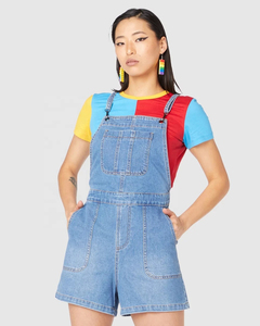 Mono vaquero ajustado de nueva colección 2025, sexy y casual, de una pieza, tipo shorts, con servicio OEM y venta al por mayor personalizada. - Product Image 4