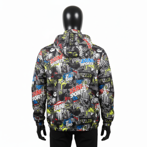 Chaqueta cortavientos de poliéster de primera calidad, ropa deportiva ligera con estampado gráfico, chaqueta cortavientos por sublimación con logotipo personalizado para hombre - Product Image 2