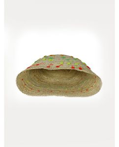 Panier de rangement en osier fait à la main avec feuille de palmier et motifs colorés - Product Image 3