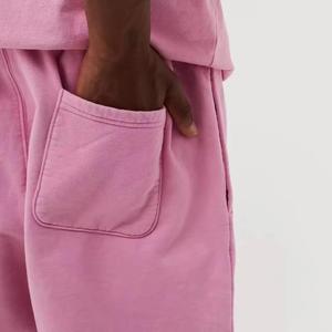 กางเกงขาสั้นผ้าฟลีซสำหรับผู้ชายกางเกงขาสั้นผ้าฟลีซ100% ผ้าคอตตอนผ้าฟลีซปรับแต่งแสงแดดได้แบบไฮสตรีทวินเทจ - Product Image 3