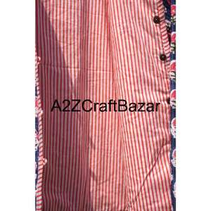 Chaqueta Reversible Acolchada de Algodón Suave Hecha a Mano con Estampado Floral Estilo Bohemio Indio para Mujer - Product Image 4