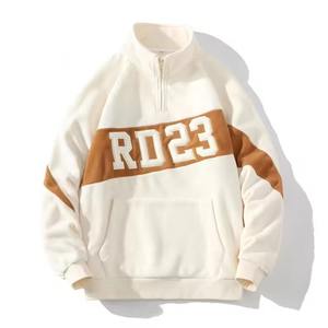 OEM Streetwear Winter <b>Men</b> Sweat shirt Custom Warm Thick Quarter Zip <b>Sherpa</b> Polar <b>Fleece</b> Pullover Sweatshirt for <b>Men</b> - Product Image 2