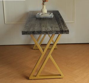 Pieds de table en métal doré de style industriel, robustes, en forme de Y, de la marque Rayan International, pour le mobilier de bureau à domicile - Product Image 3