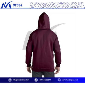 2026 New Arrival Solid <b>Maroon</b> Color Full Zipper Hoodies Customized Logo 100% Cotton fabric Plus Size Breathable <b>Hoodie</b> for <b>Men</b> - Product Image 4
