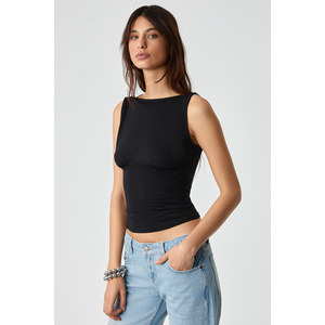 GRIMELANGE Women's Slim Strappy Neck Lined Lightweight Short Blouse - Product Image 3