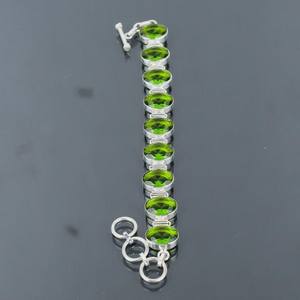 Peridot <b>Bracelet</b> Sterling Silver Green Gemstone Jewelry Gift For Women August Birthstone Elegant - Product Image 5