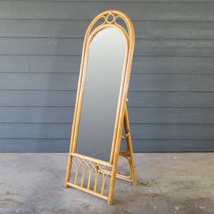 Cuerpo de diseño moderno espejo de ratán de longitud completa espejos naturales de pie para baño y dormitorio - Product Image 5