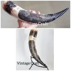 Mead Viking Drinking Horn Authentic Medieval Inspired Viking Wine Mead Mug 400ml Natural Vintage Craft