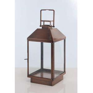 2024 noël maison décorative fer à la main lanternes en verre Orange petit salon suspension lampe vente chaude décor de noël - Product Image 3