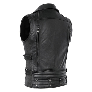 Reasonable Price Breathable Sleeveless <b>Leather</b> Pu <b>Vest</b> Plus Size Casual Retro <b>Men's</b> Coat Workwear Trend <b>Leather</b> <b>Vest</b> For Sale - Product Image 5