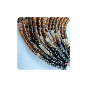 Venta al por mayor 7-10mm Natural Pink Multi turmalina Smooth Heishi Tier Shape Beads 14 pulgadas personalizado nueva fabricación de joyas - Product Image 6