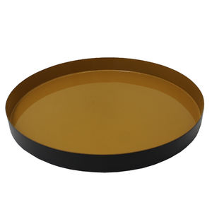 Bandeja de servicio redonda de diseño moderno, utensilios de cocina de hierro hechos a mano con color dorado para decoración del hogar a granel - Product Image 4